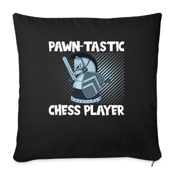 Schach Pawn-tastic - Sofakissenbezug 45 x 45 cm - Schwarz - Vorne