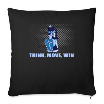 Schach Think Move Win - Sofakissenbezug 45 x 45 cm - Schwarz - Vorne