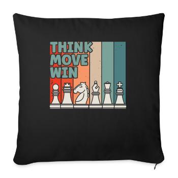 Schach Think Move Win - Sofakissenbezug 45 x 45 cm - Schwarz - Vorne