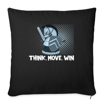 Schach Think Move Win - Sofakissenbezug 45 x 45 cm - Schwarz - Vorne