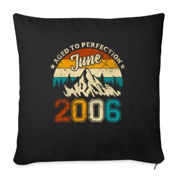 édition limitée 2006 Juin - Anniversaire - Cadeau - Housse de coussin décorative 45 x 45 cm - noir - Devant