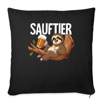 Sloth Booze - Sofa pillowcase 17,3'' x 17,3'' (45 x 45 cm) - black - Front