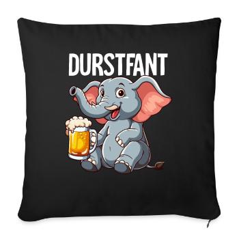 Durstfant Elefant Bier - Sofakissenbezug 45 x 45 cm - Schwarz - Vorne