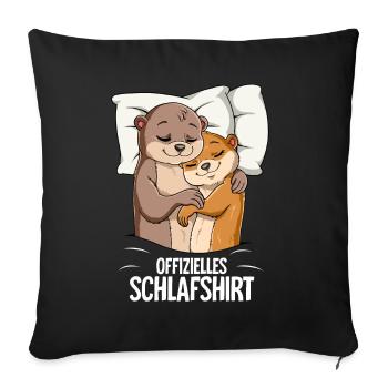 Official Otter Sleep Shirt - Sofa pillowcase 17,3'' x 17,3'' (45 x 45 cm) - black - Front