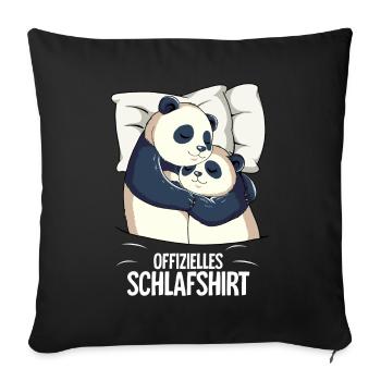 Official Panda Sleep Shirt - Sofa pillowcase 17,3'' x 17,3'' (45 x 45 cm) - black - Front