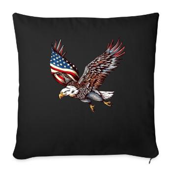 Eagle American Flag 4th of July Eagle Gifts Kids - Sofa pillowcase 17,3'' x 17,3'' (45 x 45 cm) - black - Front