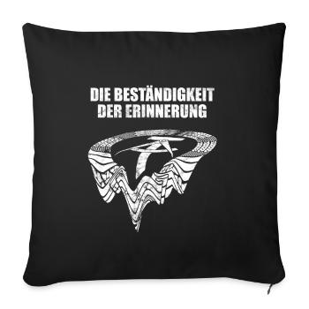 DDR Wappen, Die Beständigkeit der Erinnerung, Ossi - Sofakissenbezug 45 x 45 cm - Schwarz - Vorne