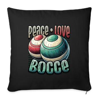 Peace Love Boccia - Vintage Style Boccia Fans - Sofa pillowcase 17,3'' x 17,3'' (45 x 45 cm) - black - Front