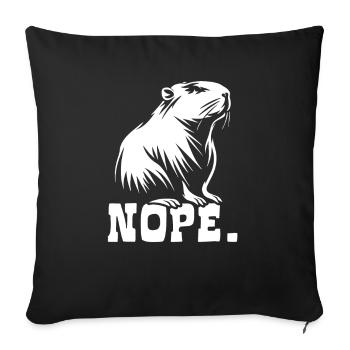 Capybara - Nope. Don't worry, be capy - Sofakissenbezug 45 x 45 cm - Schwarz - Vorne