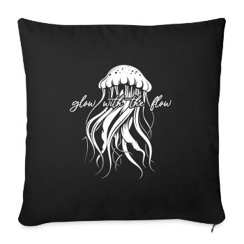 Brille avec le courant, Méduse avec des tentacules, Dire - Housse de coussin décorative 45 x 45 cm - noir - Devant