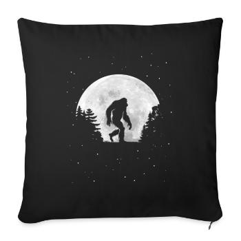 Full Moon - Night - Bigfoot Silhouette - Sofa pillowcase 17,3'' x 17,3'' (45 x 45 cm) - black - Front