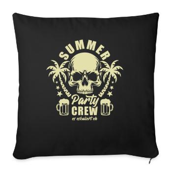 Summer Party Crew - Ça s’intensifie de toute façon - Verre à bière - Housse de coussin décorative 45 x 45 cm - noir - Devant