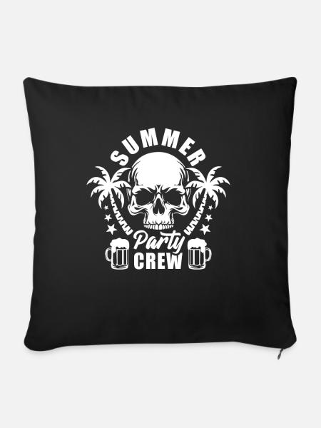 Summer Party Crew - Bierglas - Sofakissenbezug 45 x 45 cm - Schwarz