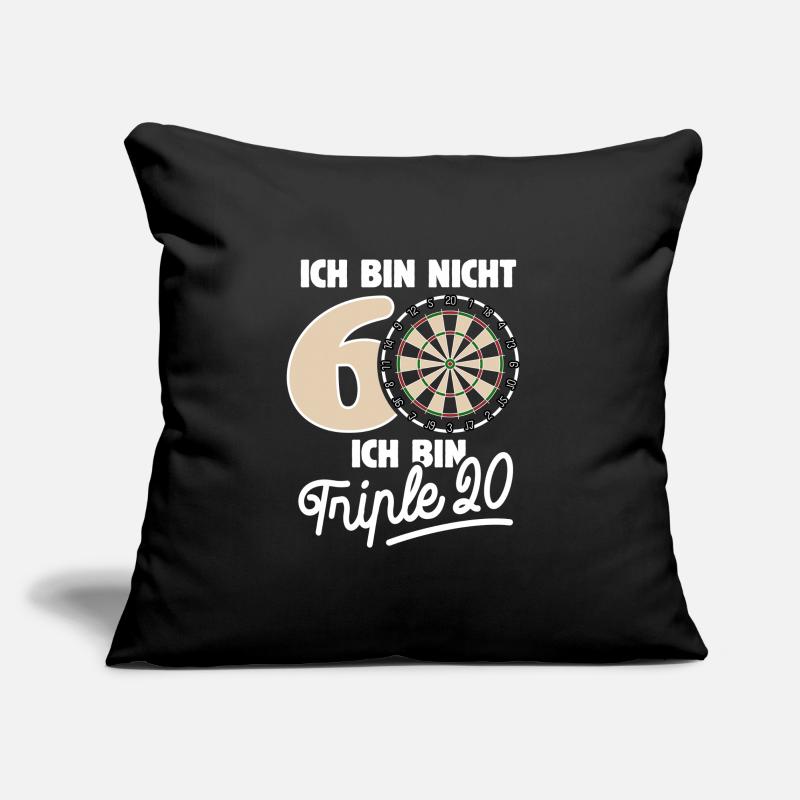Ich bin nicht 60 ich bin Triple 20 Geburtstag Dart Sofakissenbezug 45 x 45 cm