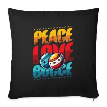 Peace Love Boccia - Éventails de Boccia Style Vintage - Housse de coussin décorative 45 x 45 cm - noir - Devant