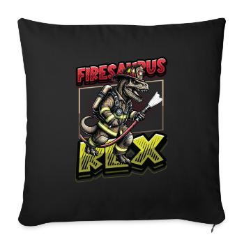 Firesaurus Rex Fire Brigade Dinosaur Adventure - Housse de coussin décorative 45 x 45 cm - noir - Devant