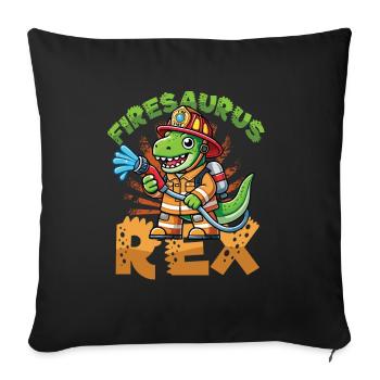 Firesaurus Rex Fire Brigade Dinosaur Adventure - Housse de coussin décorative 45 x 45 cm - noir - Devant