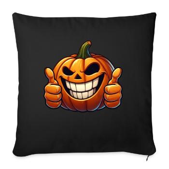 Halloween Pumpkin Horror Grin Thumbs Up - Sofa pillowcase 17,3'' x 17,3'' (45 x 45 cm) - black - Front