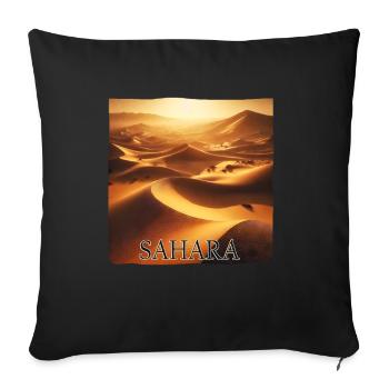 Sahara Desert Sand Dunes Sunset Landscape - Sofa pillowcase 17,3'' x 17,3'' (45 x 45 cm) - black - Front