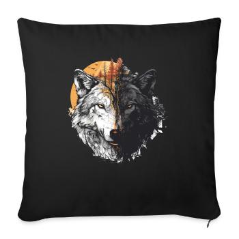 Wilderness Inside the Bear Retro Vintage - Sofa pillowcase 17,3'' x 17,3'' (45 x 45 cm) - black - Front