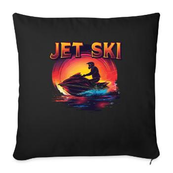Jet Ski Adventure Retro Summer - Sofa pillowcase 17,3'' x 17,3'' (45 x 45 cm) - black - Front