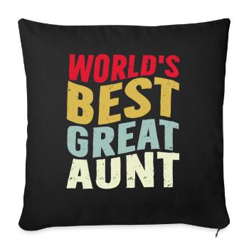 World's Best Great Aunt Retro Colorful - Sofa pillowcase 17,3'' x 17,3'' (45 x 45 cm) - black - Front
