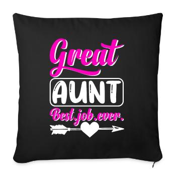 Great Aunt Best Job Ever Cute Arrow and Heart - Sofa pillowcase 17,3'' x 17,3'' (45 x 45 cm) - black - Front