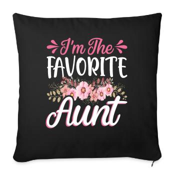 I'm The Favorite Aunt Baby Pregnancy Announcement - Sofa pillowcase 17,3'' x 17,3'' (45 x 45 cm) - black - Front