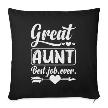 Great Aunt Best Job Ever Cute Arrow and Heart - Sofa pillowcase 17,3'' x 17,3'' (45 x 45 cm) - black - Front