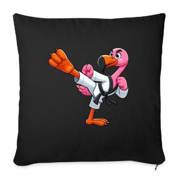 Flamingo Karate Black Belt Martial Arts - Sofa pillowcase 17,3'' x 17,3'' (45 x 45 cm) - black - Front