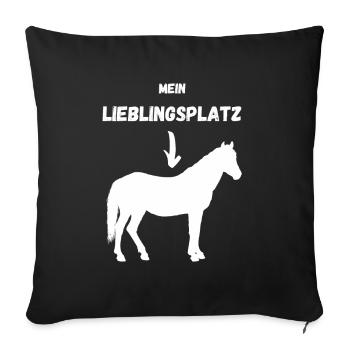Mein Lieblingsplatz - Sofakissenbezug 45 x 45 cm - Schwarz - Vorne