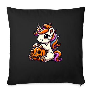Cute Unicorn Halloween Pumpkin Cartoon - Sofa pillowcase 17,3'' x 17,3'' (45 x 45 cm) - black - Front