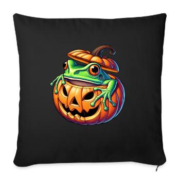 Cute Halloween Frog Cartoon Pumpkin - Sofa pillowcase 17,3'' x 17,3'' (45 x 45 cm) - black - Front
