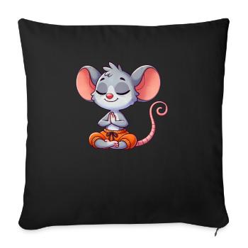 Mouse Yoga Meditation Relaxation Relax Exercise - Sofa pillowcase 17,3'' x 17,3'' (45 x 45 cm) - black - Front