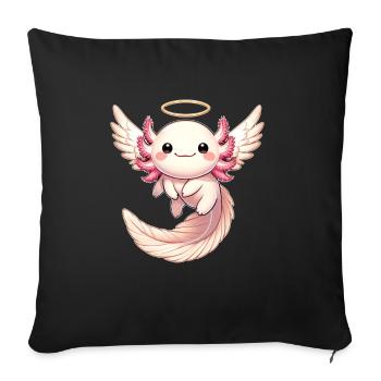 Axolotl Ange Volant avec Joy Halo - Housse de coussin décorative 45 x 45 cm - noir - Devant