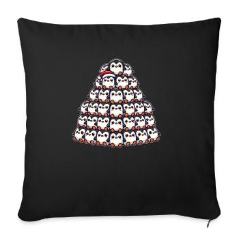 Penguin Christmas Christmas Tree Christmas Tree - Sofa pillowcase 17,3'' x 17,3'' (45 x 45 cm) - black - Front