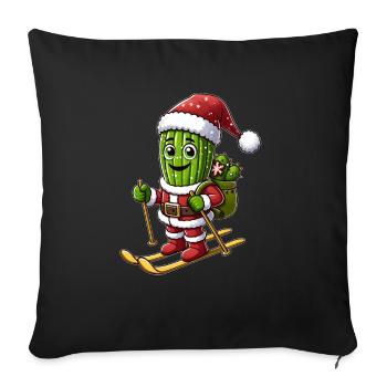 Christmas Cactus Skier Winter Sports - Sofa pillowcase 17,3'' x 17,3'' (45 x 45 cm) - black - Front
