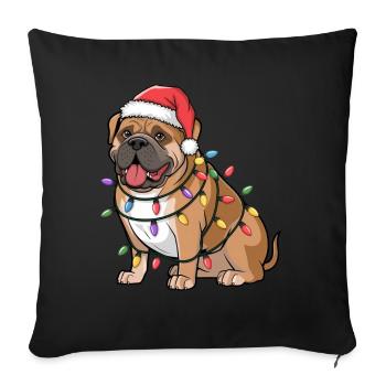 Bullmastiff Christmas Lights Xmas Dogs Gifts - Sofakissenbezug 45 x 45 cm - Schwarz - Vorne