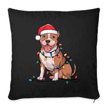 American Terrier Christmas Lights Xmas - Sofa pillowcase 17,3'' x 17,3'' (45 x 45 cm) - black - Front