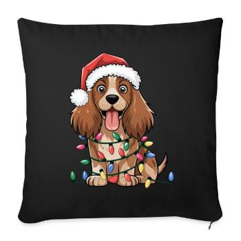 Cocker Spaniel Christmas Lights Xmas Dogs Gifts - Sofakissenbezug 45 x 45 cm - Schwarz - Vorne