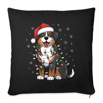 Greater Swiss Mountain Christmas Lights Xmas Dogs - Sofakissenbezug 45 x 45 cm - Schwarz - Vorne