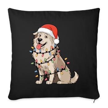 Great Pyrenees Christmas Lights Xmas Dogs Gifts - Sofakissenbezug 45 x 45 cm - Schwarz - Vorne
