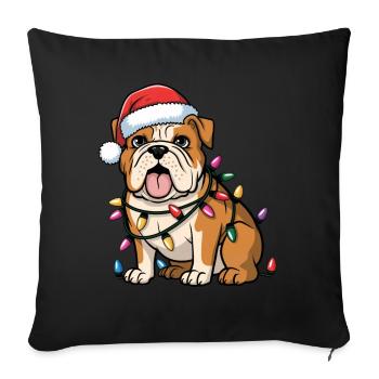 English Bulldog Christmas Lights Xmas Dogs Gifts - Sofakissenbezug 45 x 45 cm - Schwarz - Vorne