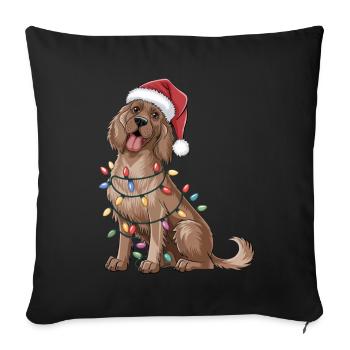English Setter Christmas Lights Xmas Dogs Gifts - Sofakissenbezug 45 x 45 cm - Schwarz - Vorne