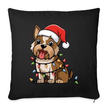 Norwich Terrier Christmas Lights Xmas Dogs Gifts - Sofakissenbezug 45 x 45 cm - Schwarz - Vorne
