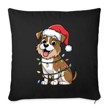 Norfolk Terrier Christmas Lights Xmas Dogs Gifts - Sofakissenbezug 45 x 45 cm - Schwarz - Vorne