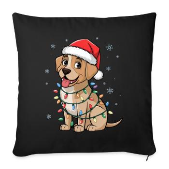 Labrador Retriever Christmas Lights Xmas Dogs - Sofa pillowcase 17,3'' x 17,3'' (45 x 45 cm) - black - Front