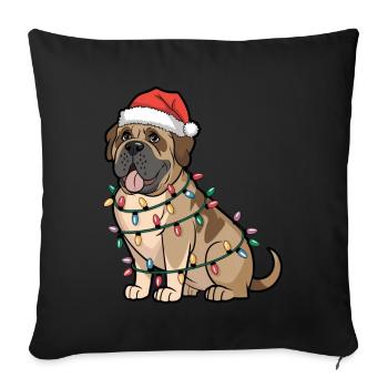 Mastiff Christmas Lights Xmas Dogs Gifts - Sofakissenbezug 45 x 45 cm - Schwarz - Vorne