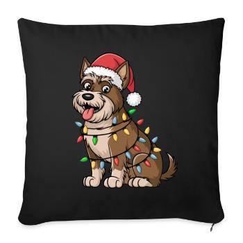 Irish Terrier Christmas Lights Xmas Dogs Gifts - Sofa pillowcase 17,3'' x 17,3'' (45 x 45 cm) - black - Front