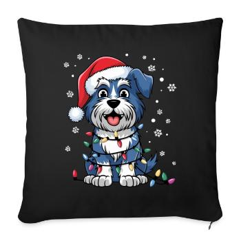 Kerry Blue Terrier Christmas Lights Xmas Dogs - Sofa pillowcase 17,3'' x 17,3'' (45 x 45 cm) - black - Front